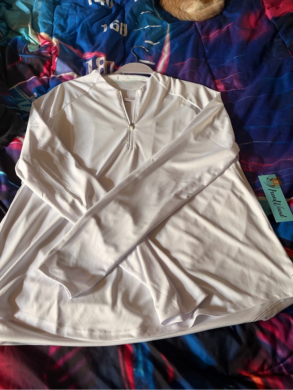 White long sleeve golf shirt